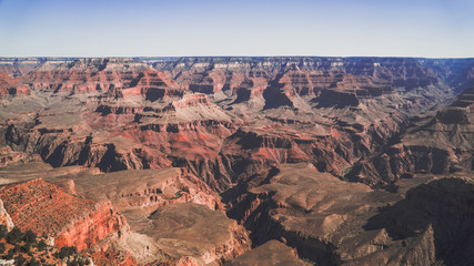 Overlooking from the South Rim of the Grand Canyon