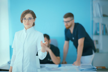 Fototapeta premium medical education / concept modern medical education, education in the field of treatment and medicine, doctor on education