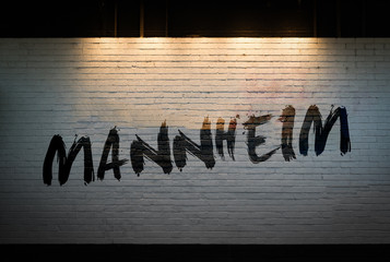 Mannheim concept graffiti on wall 