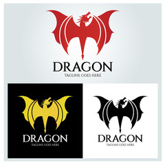 Dragon logo design template. Vector illustration