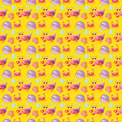 Sea life - seamless texture for background
