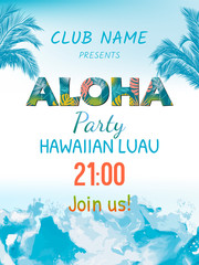 Aloha Hawaii. Best creative design for poster, flyer, presentation. Vector background.