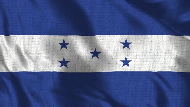 Realistic 4K 60 fps flag of the Honduras waving in the wind. Seamless loop with highly detailed fabric texture. Loop ready in 4k resolution.