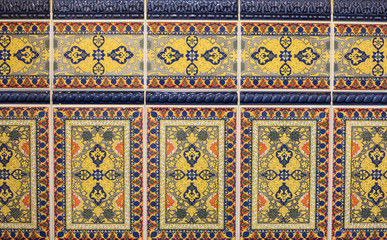 colored ceramic tile, Moroccan ornamental pattern
