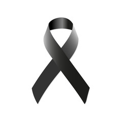 AIDS awareness black ribbon vector illustration