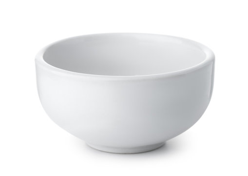 White empty ceramic bowl
