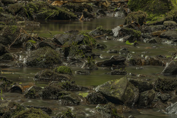 Naklejka na ściany i meble Usovicky creek in summer day near Marianske Lazne town