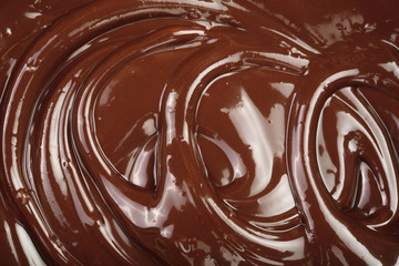 Melted chocolate swirl as a background closeup