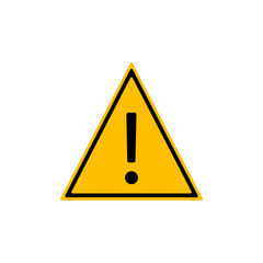 Hazard warning icon. Vector illustration, flat design.