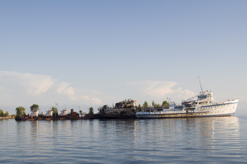 ship on Lake Baikal