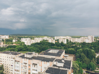 Fototapeta premium overcast weather. rain is coming above city