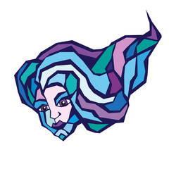 abstract background with woman s face silhouette.