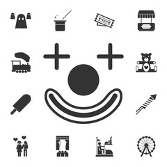 clown face icon. Detailed set of attractions. Premium graphic design. One of the collection icons for websites, web design, mobile app