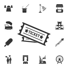 ticket to the attraction icon. Detailed set of attractions. Isolated on white background. Premium graphic design. One of the collection icons for websites, web design, mobile app