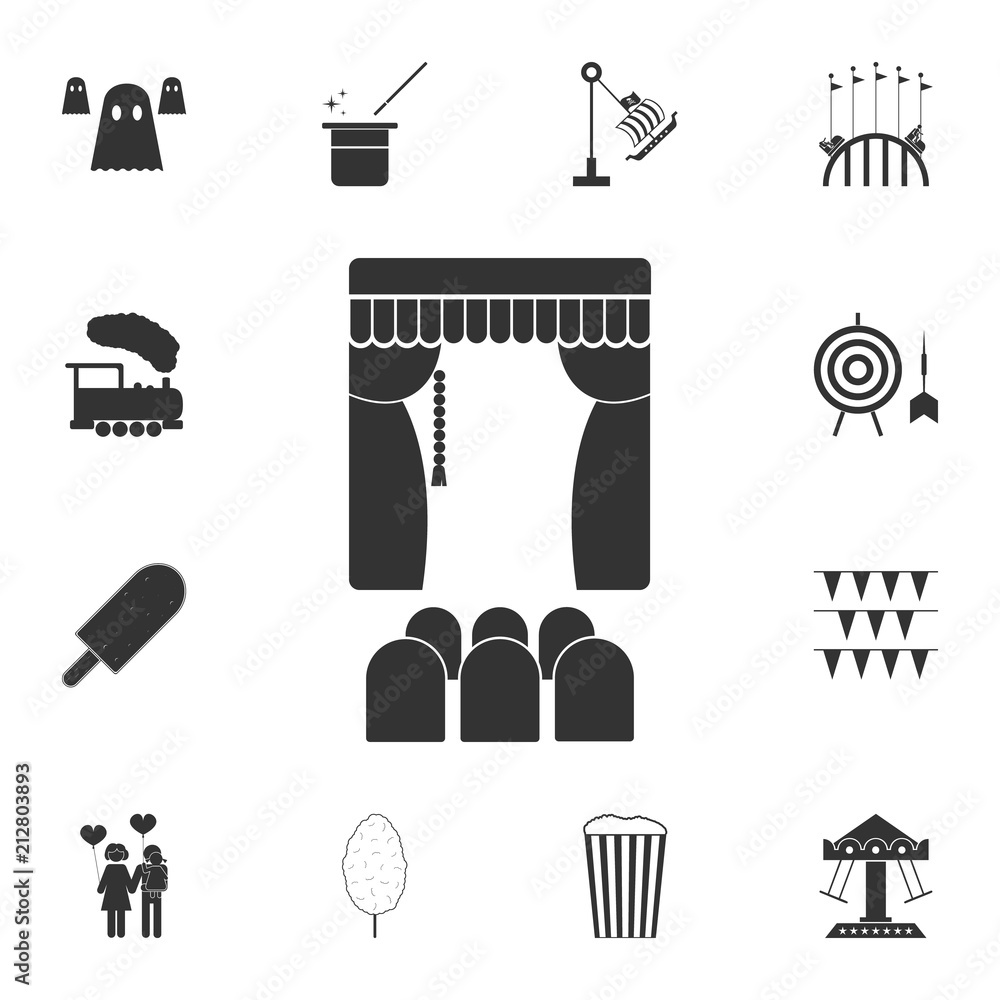 Poster performance icon. detailed set of attractions. isolated on white background. premium graphic design.