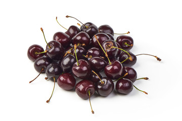 Sweet cherry, isolated on white background. Close-up.
