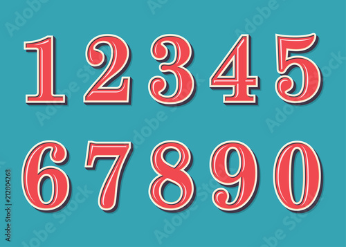 Download "Numbers retro vintage style. Vector illustration" Stock ...