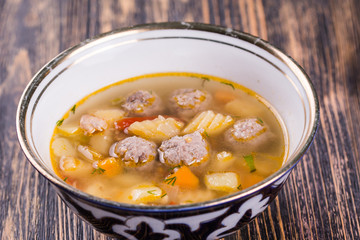 Close up of national dishes, asia, East concept - Central Asian cuisine.