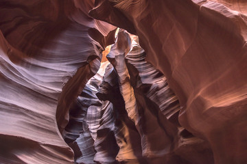 Antelope Canyon in Arizona, USA. Abstract landscape of Lower Antelope Canyon Abstract caverns found inside the canyon made of sandstone and carved over a long time by erosion