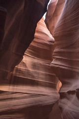 Antelope Canyon in Arizona, USA. Abstract landscape of Lower Antelope Canyon Abstract caverns found inside the canyon made of sandstone and carved over a long time by erosion