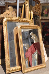 Mirrors on flea market Piazza San Zeno Verona Italy