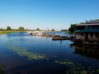 Fototapeta premium Harbor boats, reflection, smooth surface