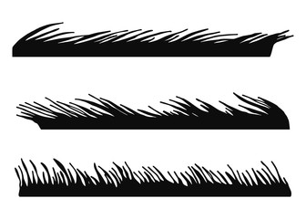 grass bent silhouette. isolated vector illustration. on a white background