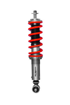 Isolated car shock absorber on white background