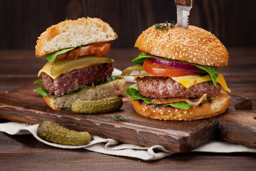 Tasty grilled home made burgers