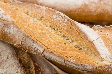 French Baguette Classic texture of bread made in France