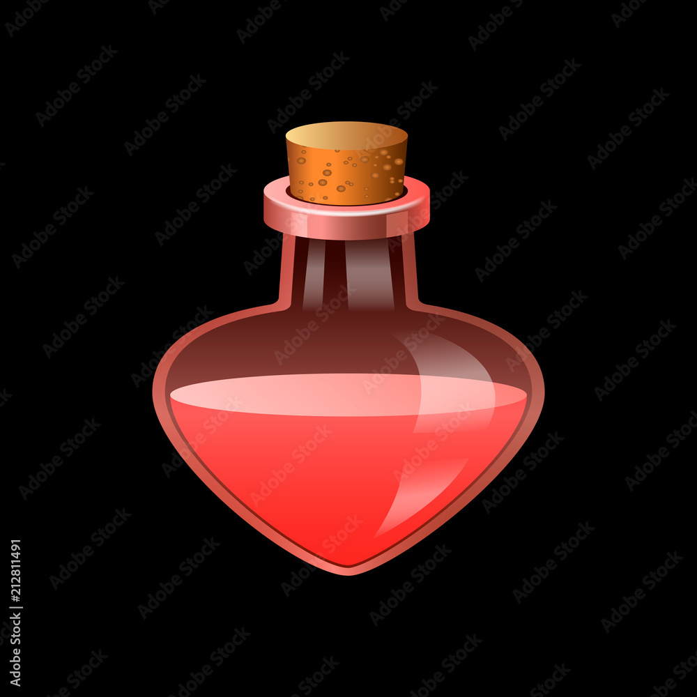 Poster red flask icon. cartoon of red flask vector icon for web design isolated on white background