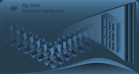 Isometric concept composition  biggest data