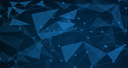 background 16:9 of triangles  in blue colors background. Illustration