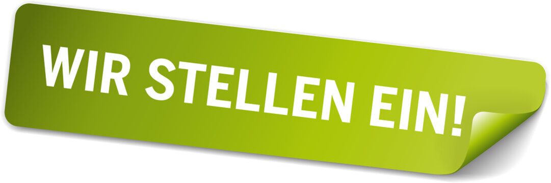 gr&uuml;ner sticker Wir stellen ein