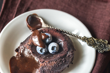 Chocolate fondant close up