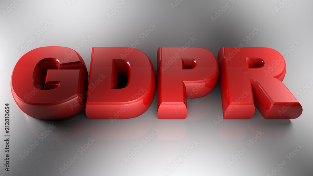 Poster gdpr red write - 3d rendering