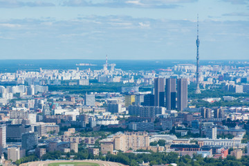 view of the Ostankino tower in Moscow