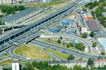 view of the road junction in Moscow