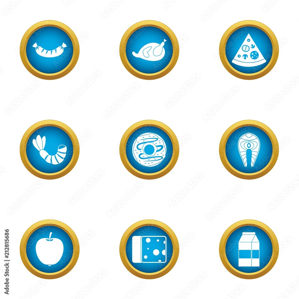 Poster repast icons set. flat set of 9 repast vector icons for web isolated on white background