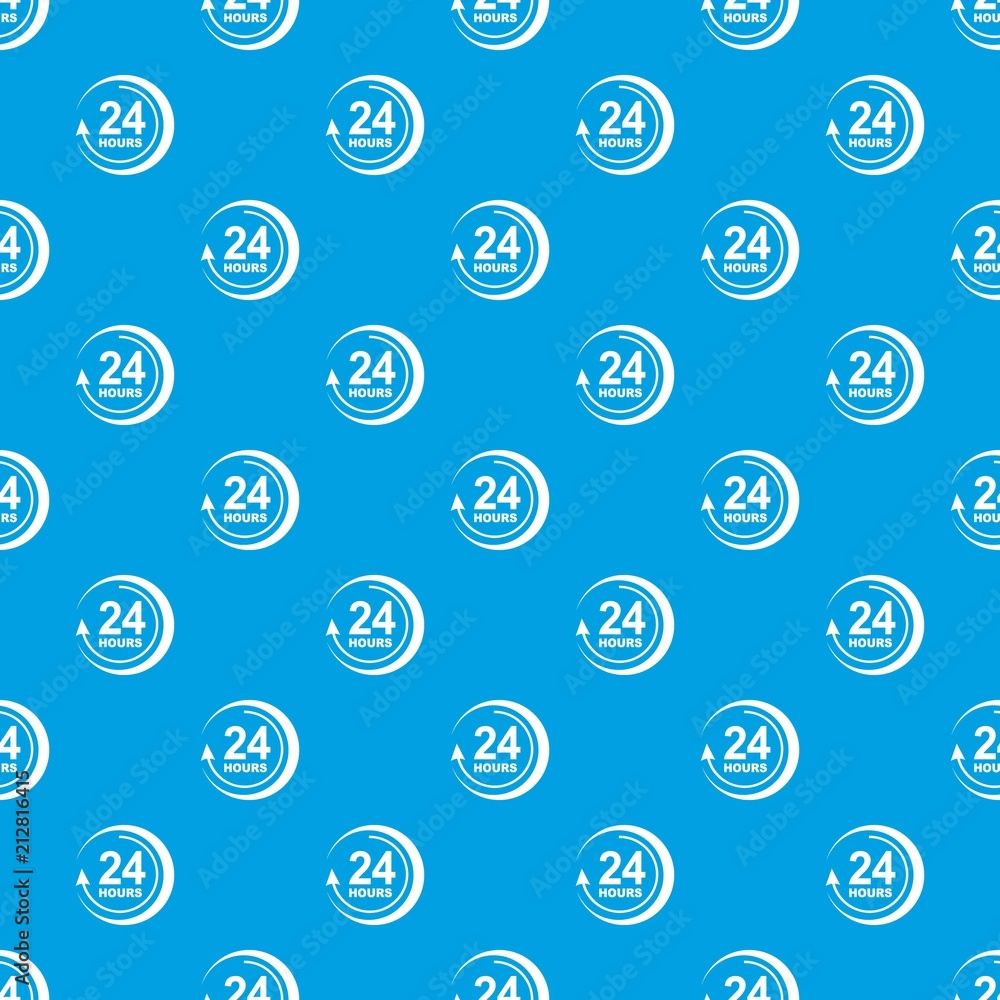 Poster 24 hours support pattern vector seamless blue repeat for any use