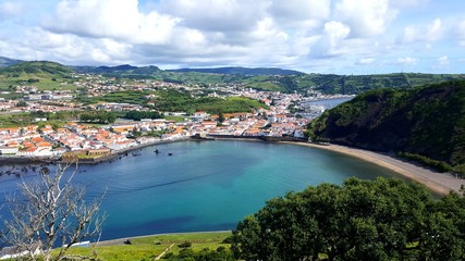 Naklejka na ściany i meble Panorama view on Horta, Faial, Azores