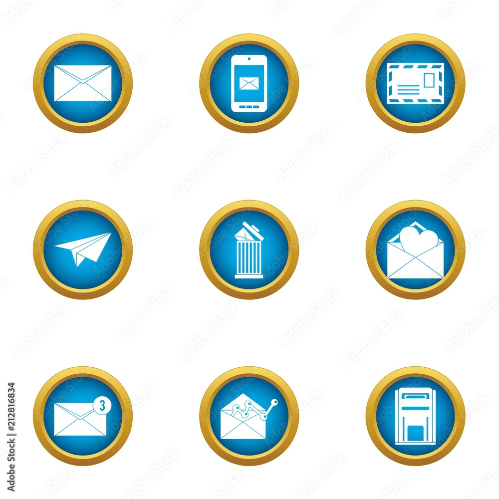 Poster submit icons set. flat set of 9 submit vector icons for web isolated on white background