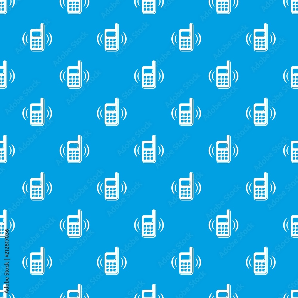 Poster phone is ringing pattern vector seamless blue repeat for any use
