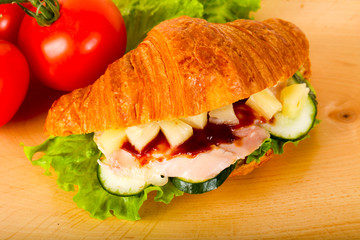 Croissant with chicken