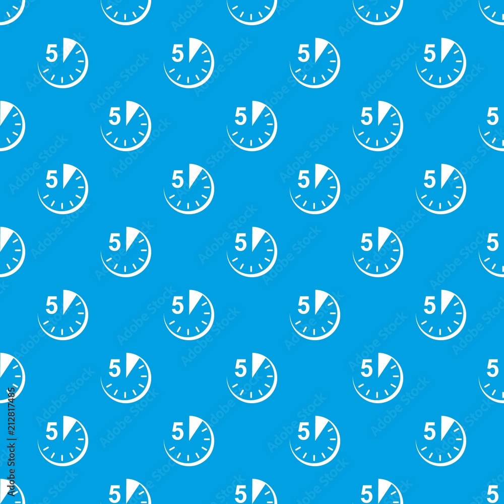 Poster 5 minutes pattern vector seamless blue repeat for any use