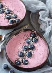 Blueberry smoothie bowls