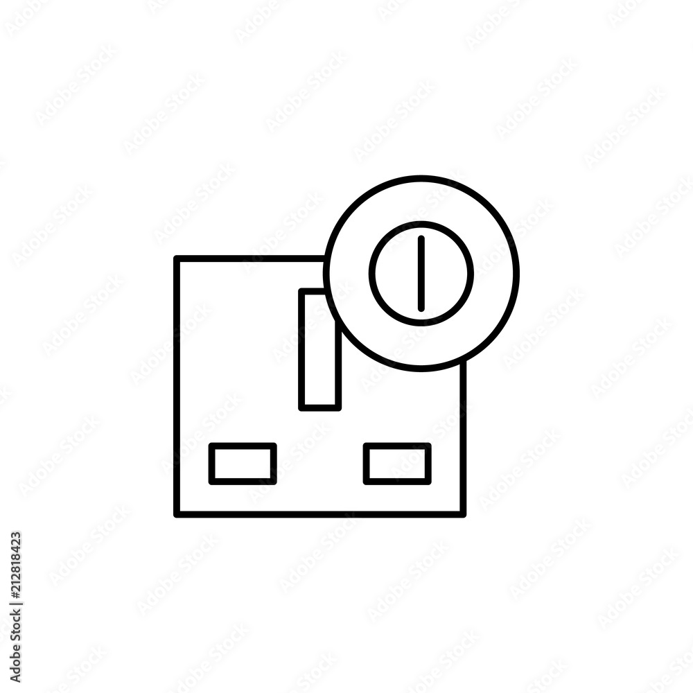 Poster electrical outlet icon. element of automation icon for mobile concept and web apps. thin line electr