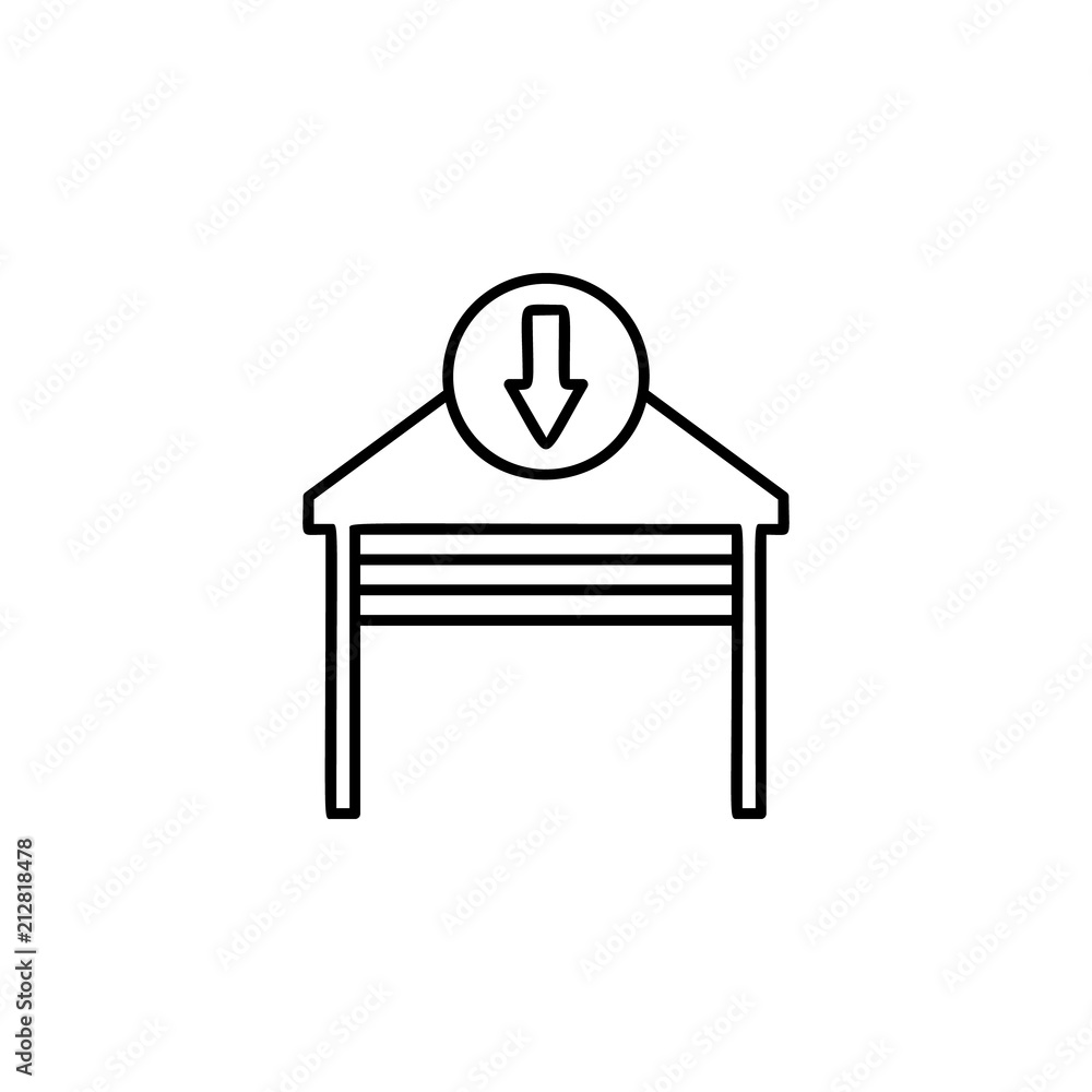 Poster closing garage sign icon. element of automation icon for mobile concept and web apps. thin line clos