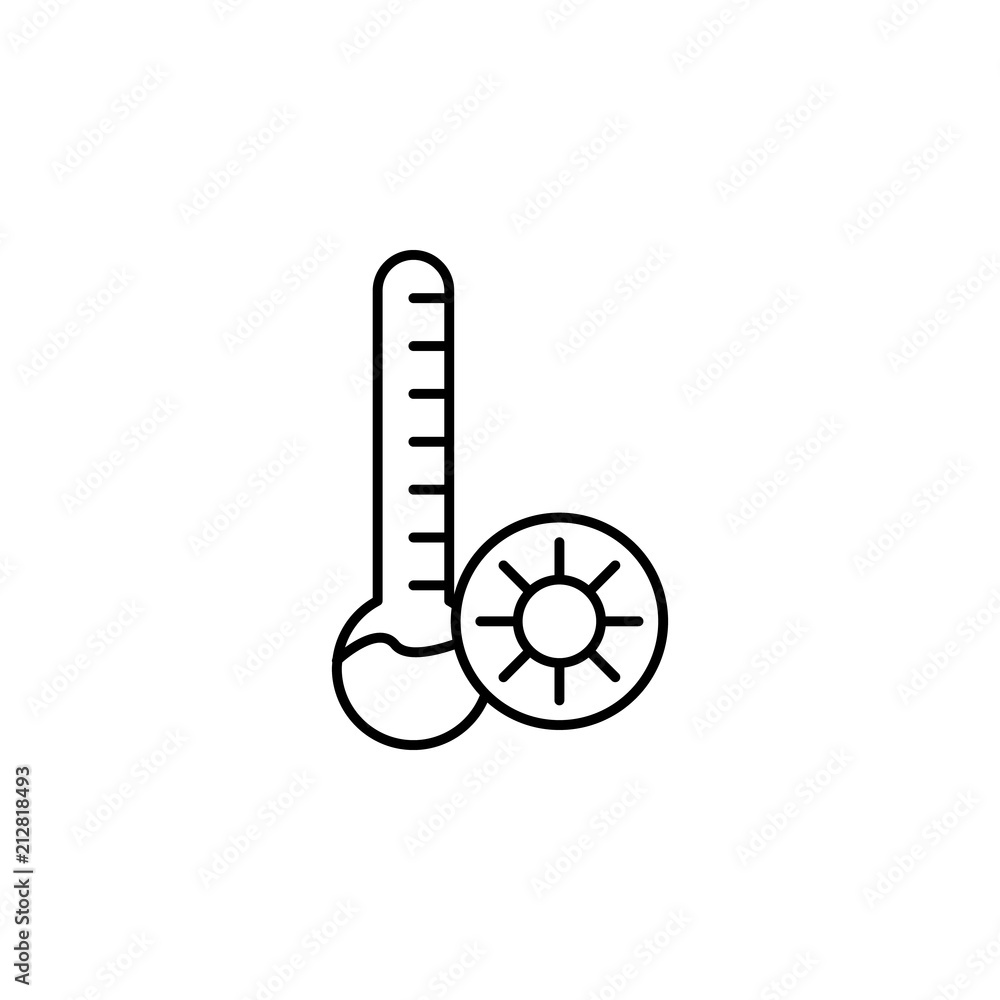 Poster hot weather sign icon. element of automation icon for mobile concept and web apps. thin line hot wea
