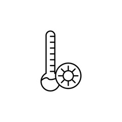 hot weather sign icon. Element of automation icon for mobile concept and web apps. Thin line hot weather sign icon can be used for web and mobile. Premium icon